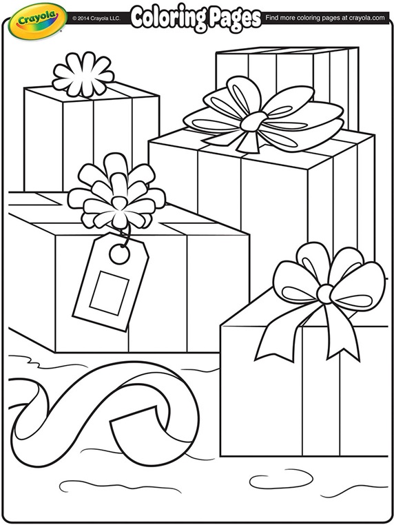 Gambar Christmas Packages Coloring Page Crayola Free Pages Holidays di
